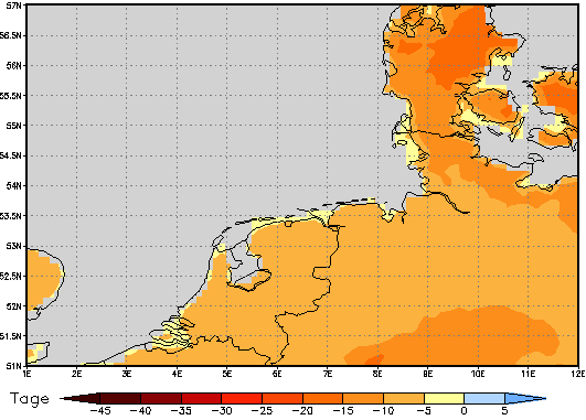 Area mean of this climate scenario: -8 days