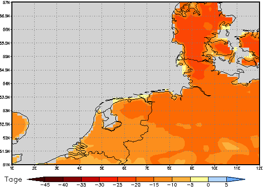 Area mean of this climate scenario: -16 days