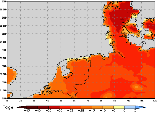 Area mean of this climate scenario: -22 days