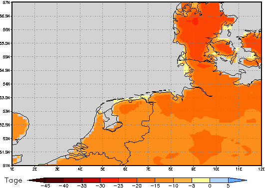 Area mean of this climate scenario: -15 days