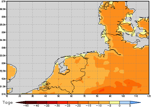 Area mean of this climate scenario: -9 days