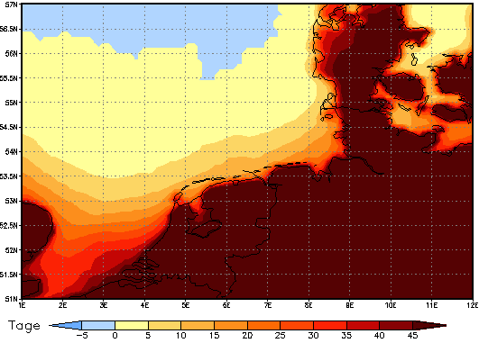 Area mean of this climate scenario: +31 days