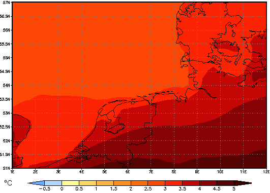 Area mean of this climate scenario: +3.3°C