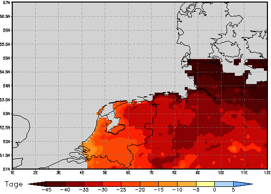 Area mean of this climate scenario: -35 days