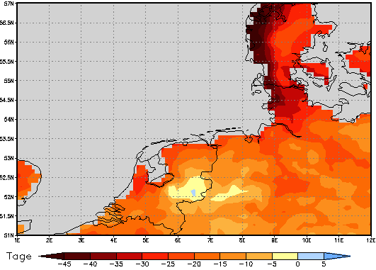 Area mean of this climate scenario: -21 days