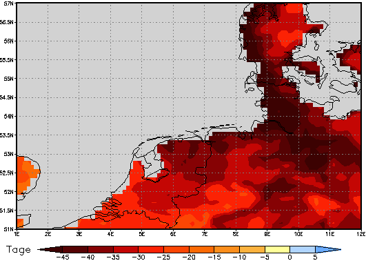 Area mean of this climate scenario: -40 days