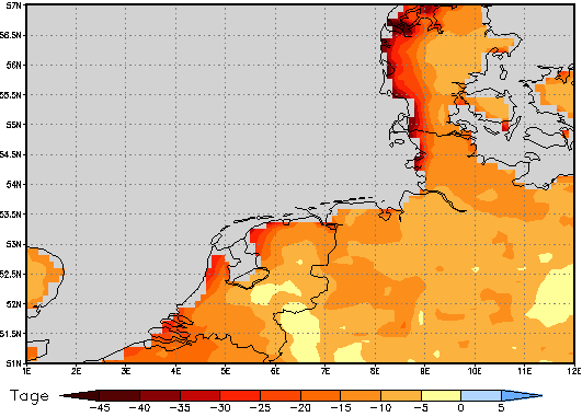 Area mean of this climate scenario: -12 days