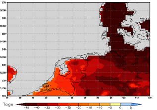 Area mean of this climate scenario: -40 days