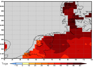 Area mean of this climate scenario: +72 days