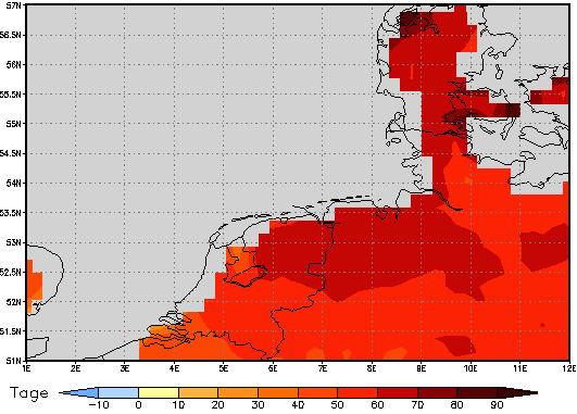 Area mean of this climate scenario: +62 days