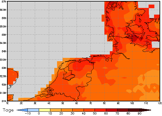 Area mean of this climate scenario: +42 days
