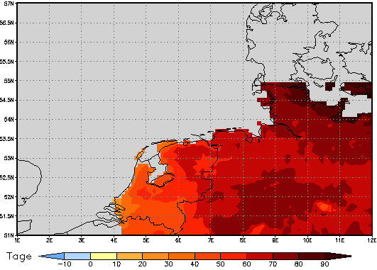 Area mean of this climate scenario: +64 days