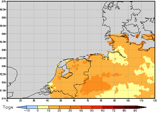 Area mean of this climate scenario: +16 days
