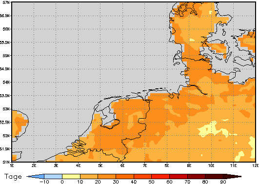 Area mean of this climate scenario: +20 days