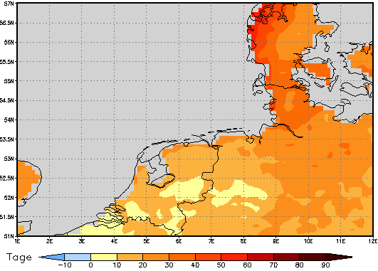 Area mean of this climate scenario: +22 days