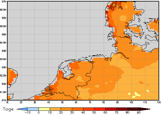 Area mean of this climate scenario: +24 days
