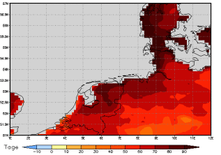 Area mean of this climate scenario: +74 days