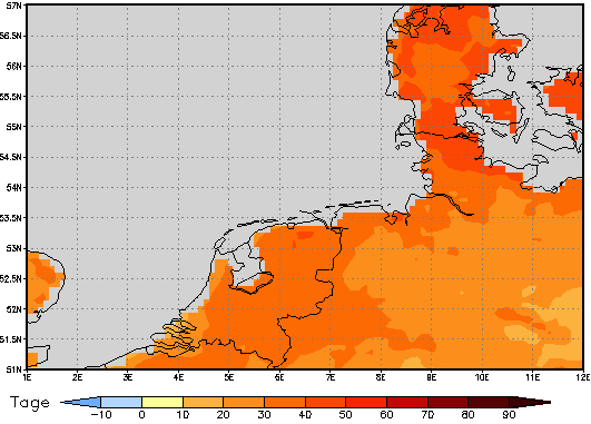 Area mean of this climate scenario: +33 days