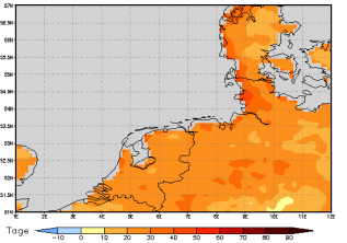 Area mean of this climate scenario: +27 days