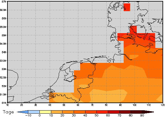 Area mean of this climate scenario: +33 days