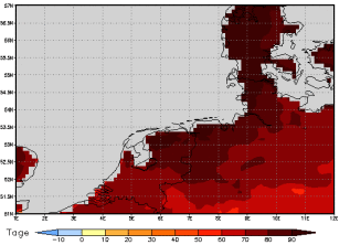 Area mean of this climate scenario: +85 days