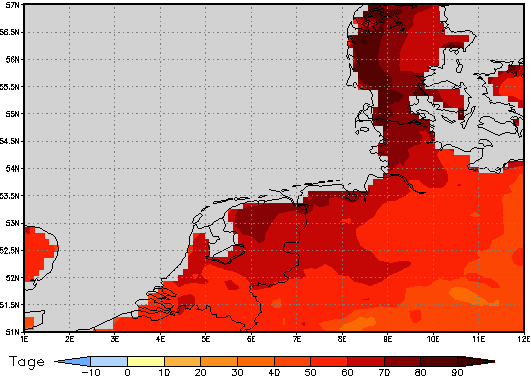 Area mean of this climate scenario: +65 days