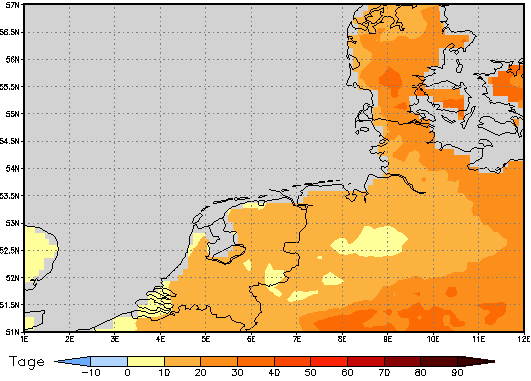 Area mean of this climate scenario: +15 days