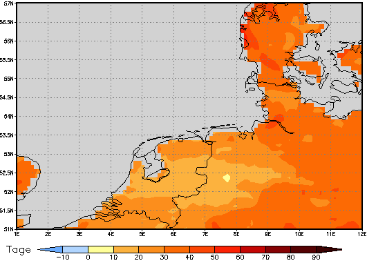Area mean of this climate scenario: +26 days