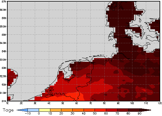 Area mean of this climate scenario: +87 days