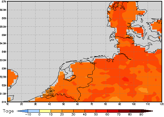 Area mean of this climate scenario: +40 days