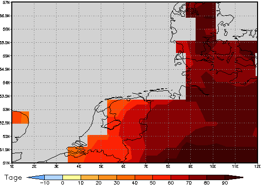 Area mean of this climate scenario: +71 days